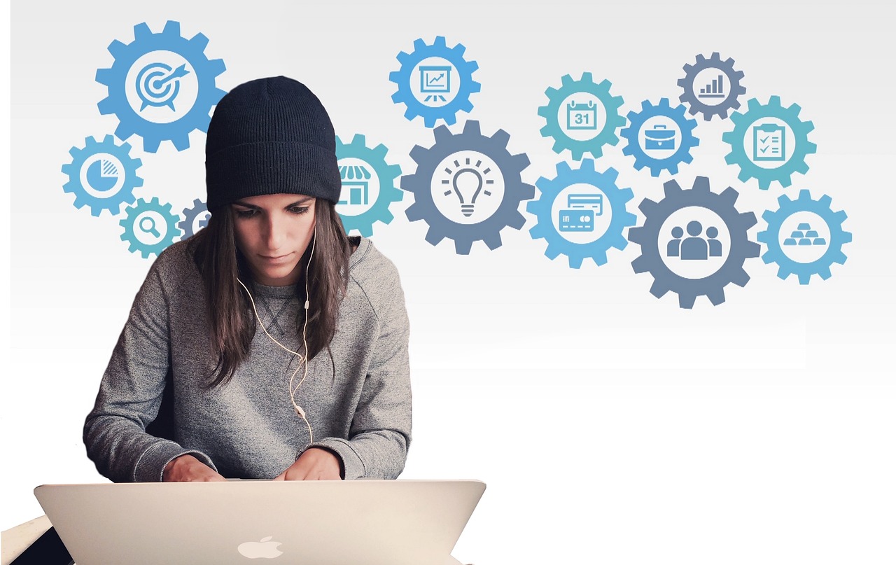 woman, entrepreneur, computer, programmer, startup, project, gears, idea, innovation, software, work, planning, creativity, programmer, programmer, software, software, software, software, software